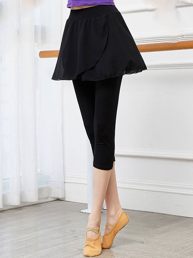 Modern dance exercise pants dance skirts irregular elegant half -body gauze skirt Latin stage performance clothing female adult
