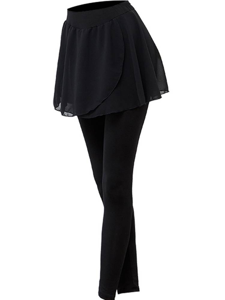 Modern dance exercise pants dance skirts irregular elegant half -body gauze skirt Latin stage performance clothing female adult
