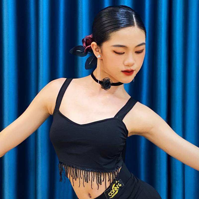Latin dance with female black mountain camellia lace neck chain dance neck jewelry neck jewelry neck and arms multiple binding methods