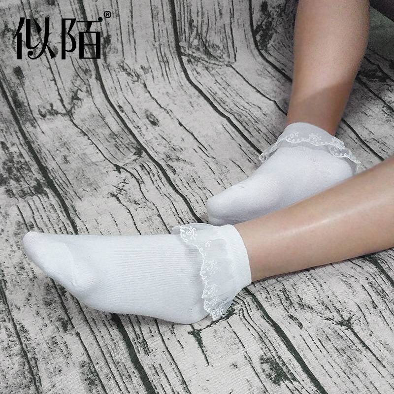 Children's Latin dance stipulates socks girls Latin cotton socks test dance socks lace lace white socks children