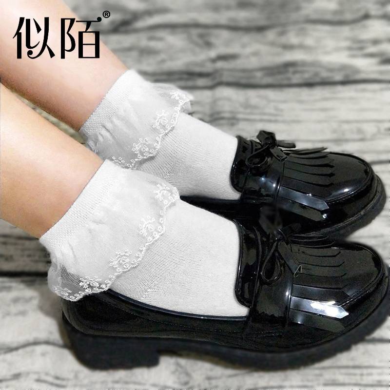 Children's Latin dance stipulates socks girls Latin cotton socks test dance socks lace lace white socks children