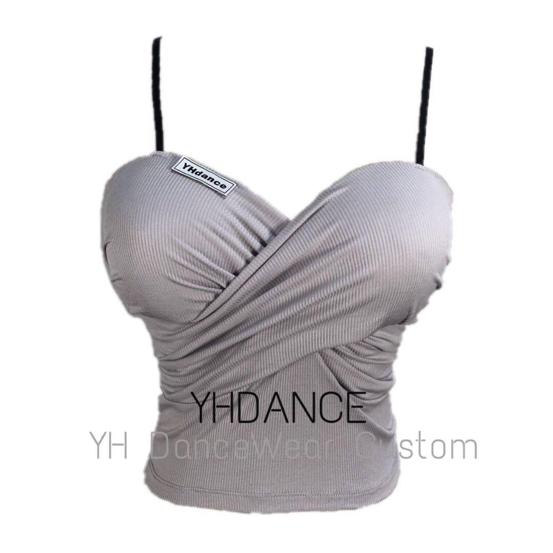 05 Latin dance band -back top, female summer new sexy back national standard dance practice service contains chest pads