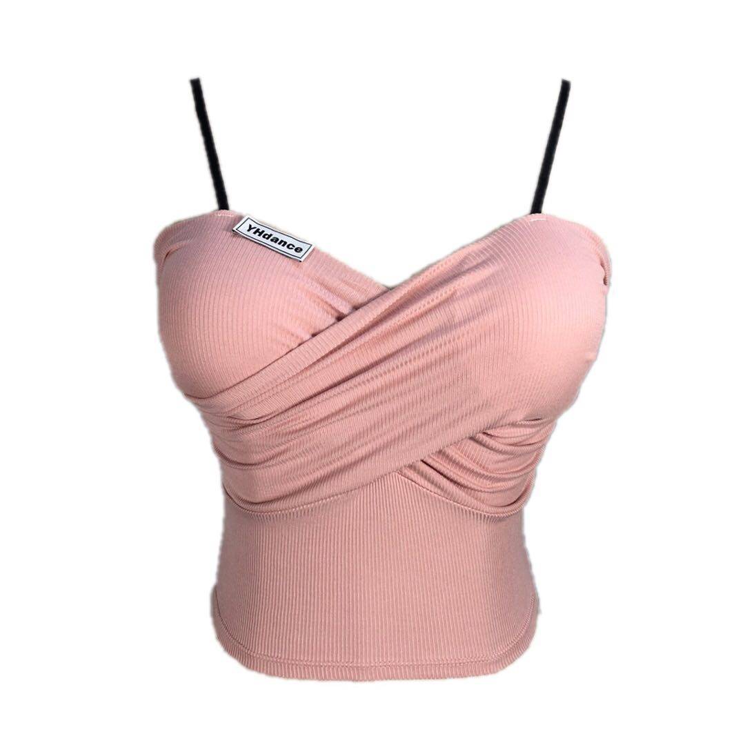 05 Latin dance band -back top, female summer new sexy back national standard dance practice service contains chest pads