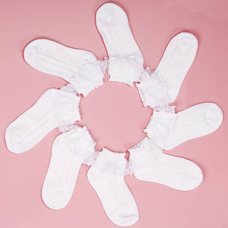 Children's Latin dance socks Children with white dancing socks girls girl lace lace professional competition dance socks