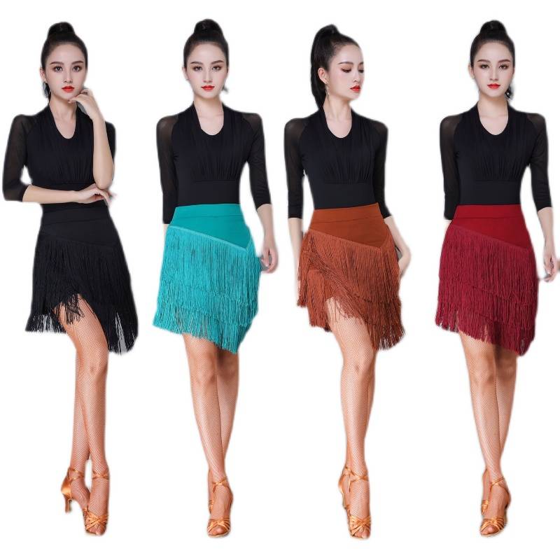 Latin dance skirt new practice clothing female adult half -bodies skirt skirt under the game dance performance clothing