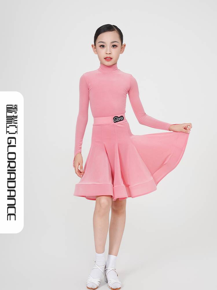 Goliya Latin Dance Female Children's Children's Turtleblap Sleeve Sleeve Fish Bone Super thin velvet test competition regulations