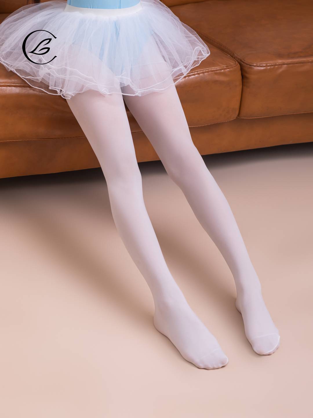 Leya Pond 2024 spring, summer, autumn and winter four seasons Latin dance children's pantyhose dance socks white pantyhose