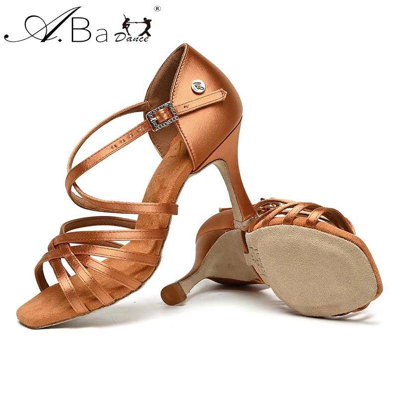ABAA Dance Shoes New Mid -High -Hee Adult Latin Shoes Five Belt Dancing Shoes Lunbaqia Kou Jian Heel Heel