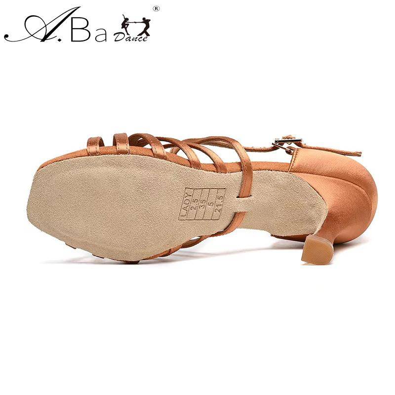 ABAA Dance Shoes New Mid -High -Hee Adult Latin Shoes Five Belt Dancing Shoes Lunbaqia Kou Jian Heel Heel