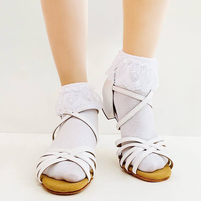 Latin dance socks competition girl dance sock dancing test special lace princess socks perform white lace socks