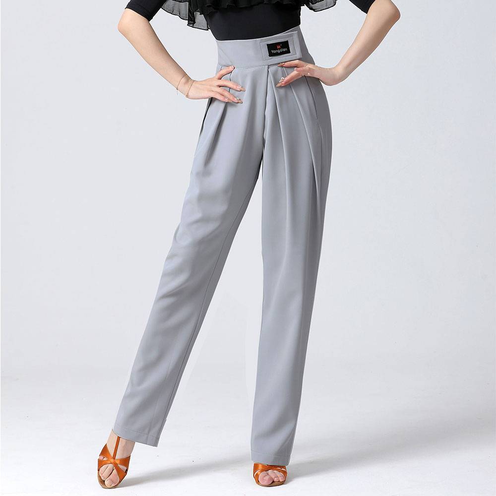 Latin dance Chengnian women's pants high -waisted dance country dance high -end majors show thin and modern dance practice trousers