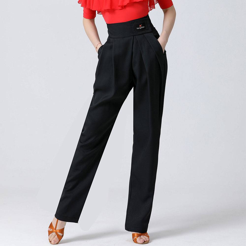 Latin dance Chengnian women's pants high -waisted dance country dance high -end majors show thin and modern dance practice trousers