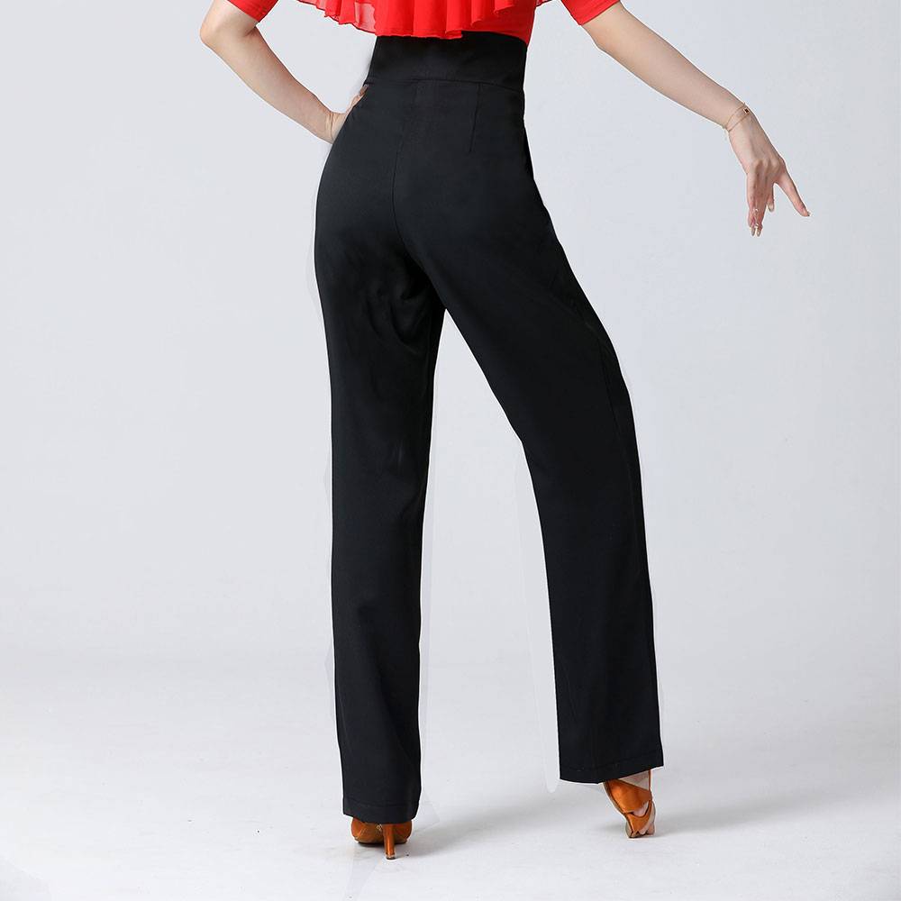 Latin dance Chengnian women's pants high -waisted dance country dance high -end majors show thin and modern dance practice trousers