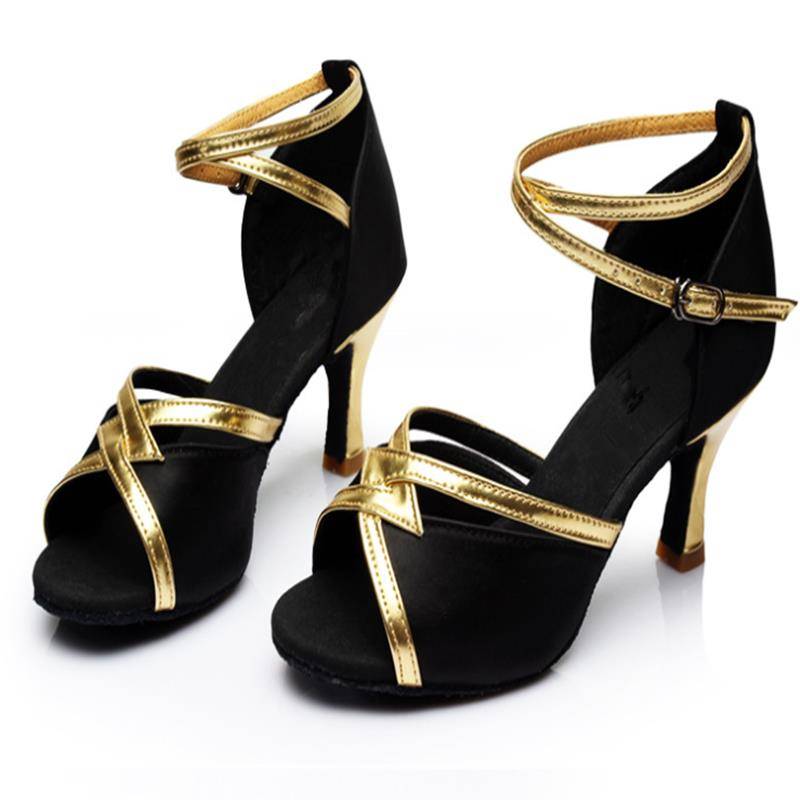 Summer Latin Dance Shoes Female Adult Mid -heels Dance Dance Shoes Soft Waves Practice Shoes Plaza Dance Women's Shoes