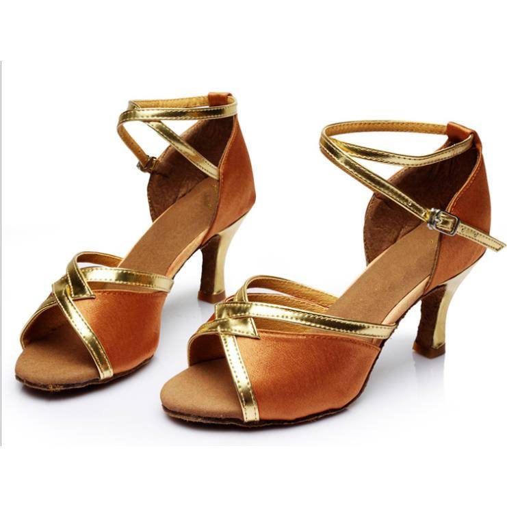 Summer Latin Dance Shoes Female Adult Mid -heels Dance Dance Shoes Soft Waves Practice Shoes Plaza Dance Women's Shoes