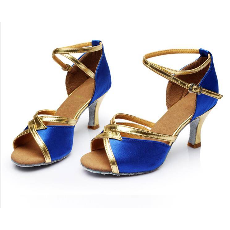 Summer Latin Dance Shoes Female Adult Mid -heels Dance Dance Shoes Soft Waves Practice Shoes Plaza Dance Women's Shoes