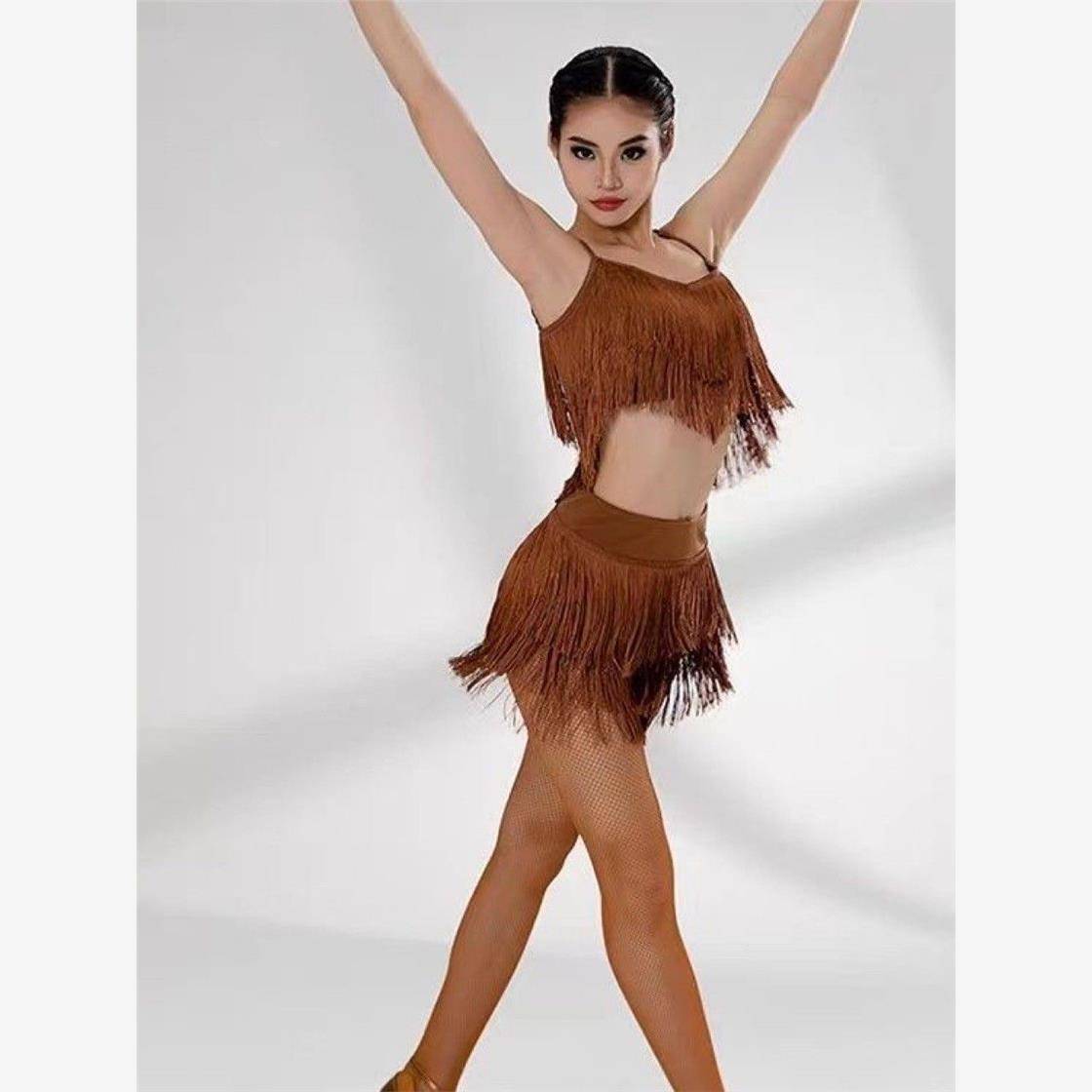 Latin Dance Clothing 2023 New Dance Female Adult Practice Services Flow Skirt