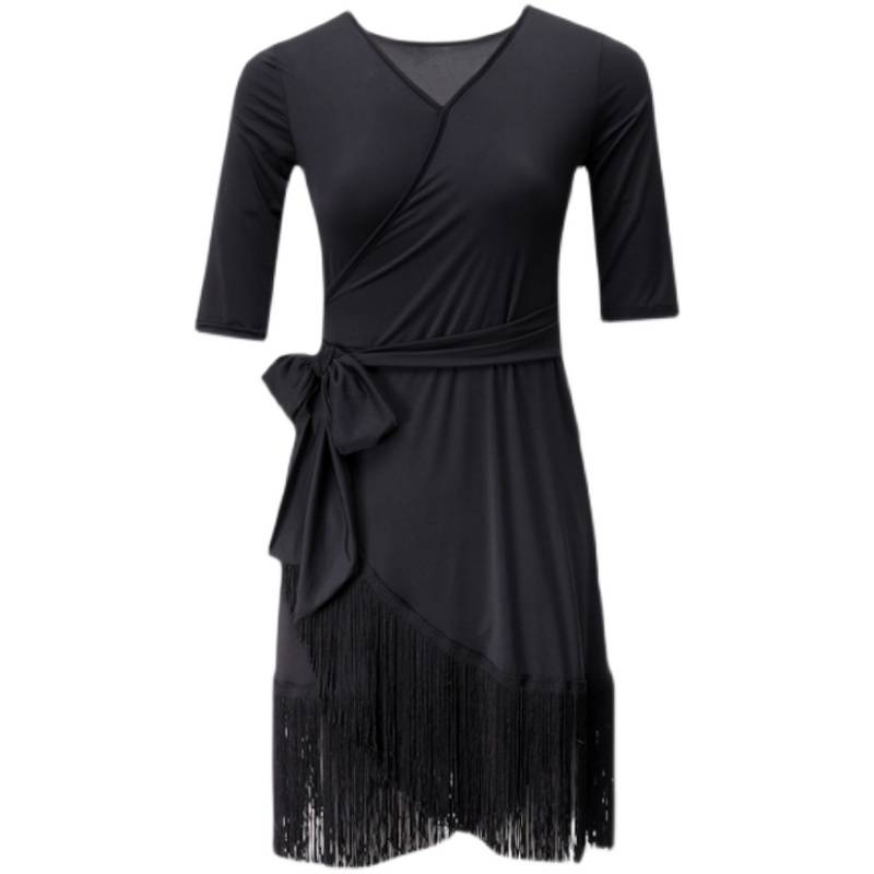 Spot Latin dance service female adult new fringed dress fashion department leading Q skill uniform high -end competition uniform network