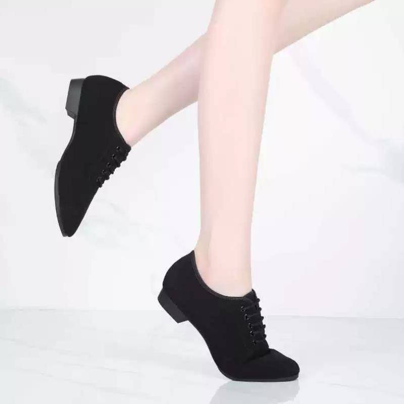 Ms. Yue Pa dance shoes Oxford cloth dance shoes flat heels dance shoes Latin dance shoes dance shoes summer soft bottom