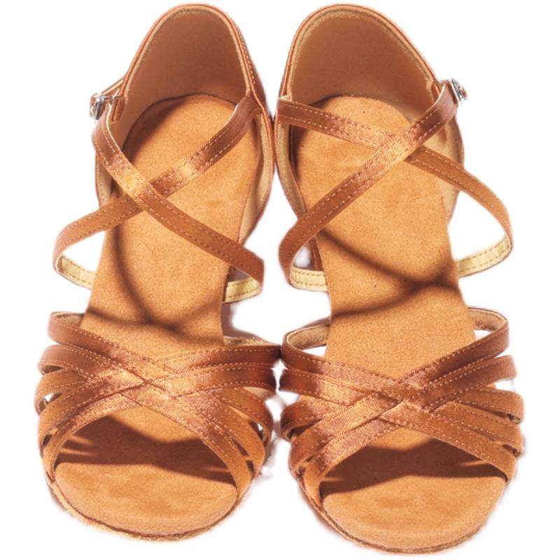Lolitra Dance shoes girls and children Latin dance shoes girl dance shoes children's flat heel soft bottom practice dance shoes