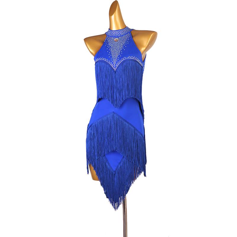 Professional Latin dance thin dresses dressing soverell performance competition service Lunbazhang dance dance skirt diamond