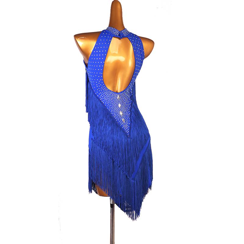 Professional Latin dance thin dresses dressing soverell performance competition service Lunbazhang dance dance skirt diamond
