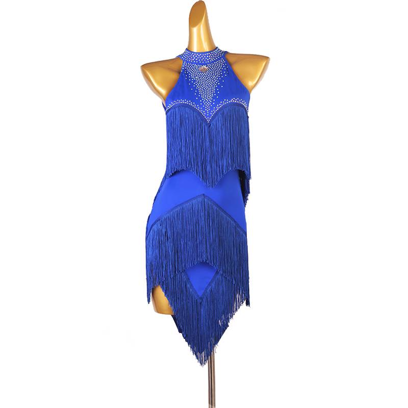 Professional Latin dance thin dresses dressing soverell performance competition service Lunbazhang dance dance skirt diamond