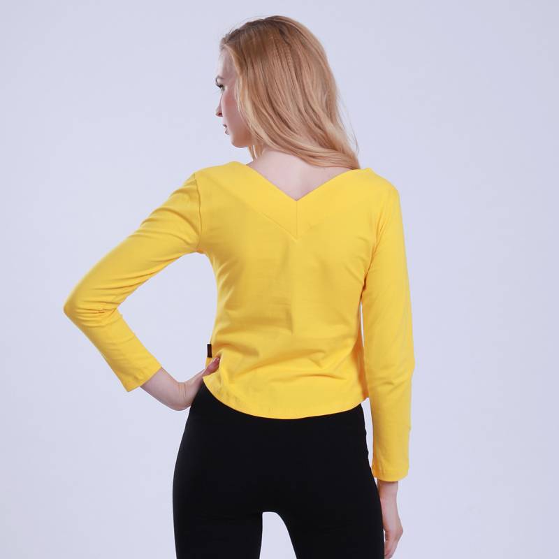 Dancing space cotton V -neck long sleeve top dance service female square dance clothing adult Latin yoga clothing