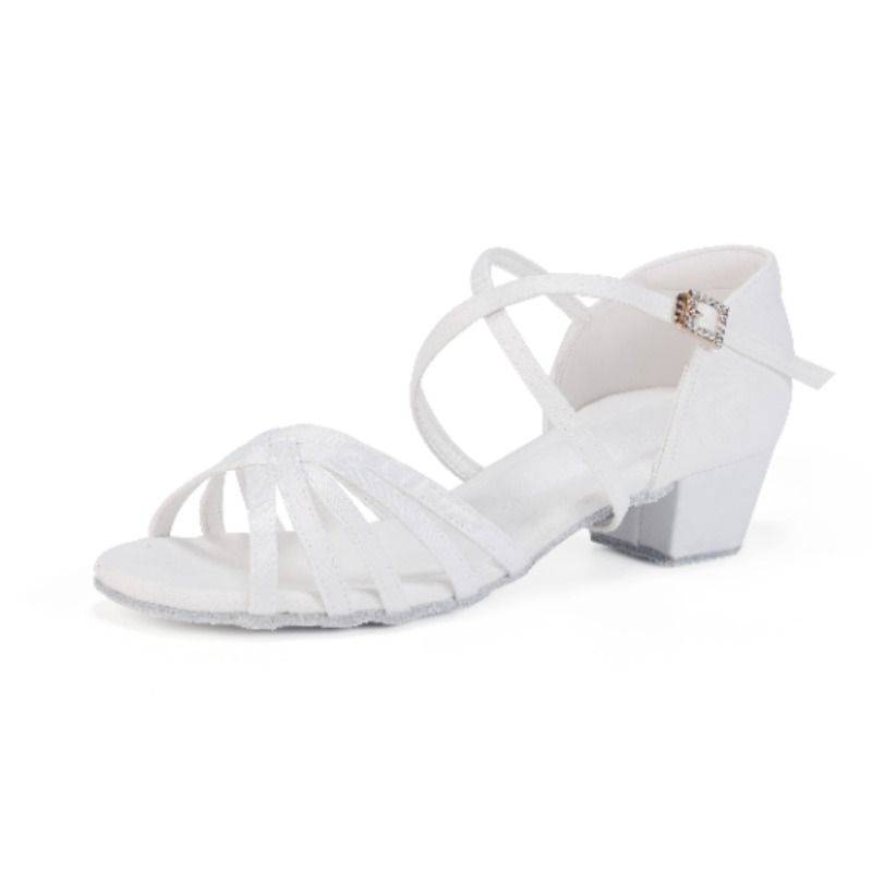 Professional Latin dance shoes girls white girl Latin shoes soft bottom children's competition dancing first learning dance shoes