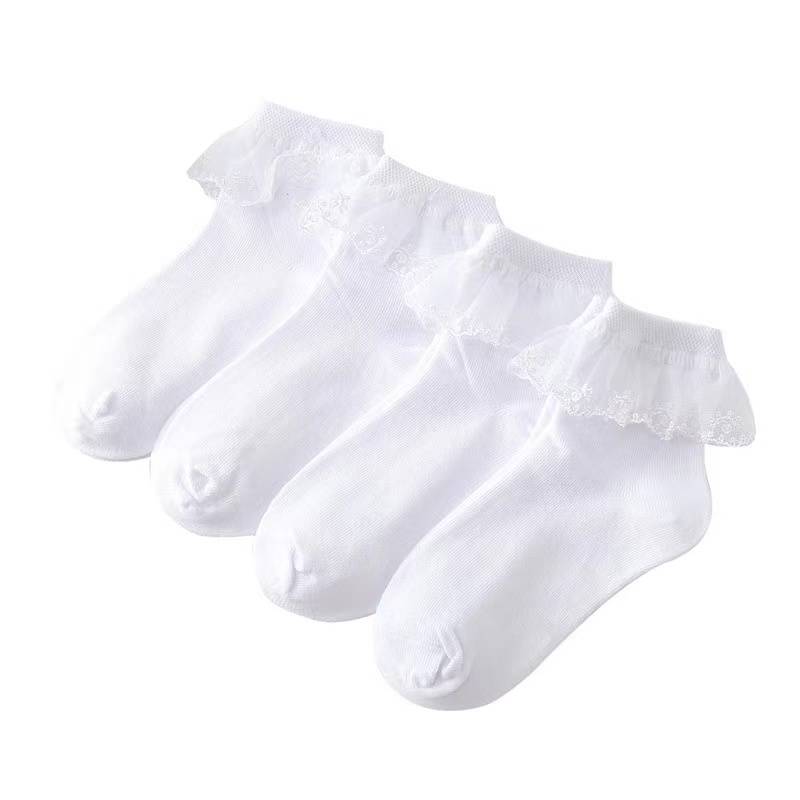 Danceba children Latin stipulates socks white lace lace competition socks performance test -grade dance socks socks