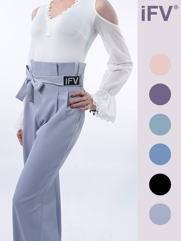 Modern London Dance Pants IFV Female Practice Flower Bud high waist 2024 Spring Festival Change thin treasure national standard dance trousers