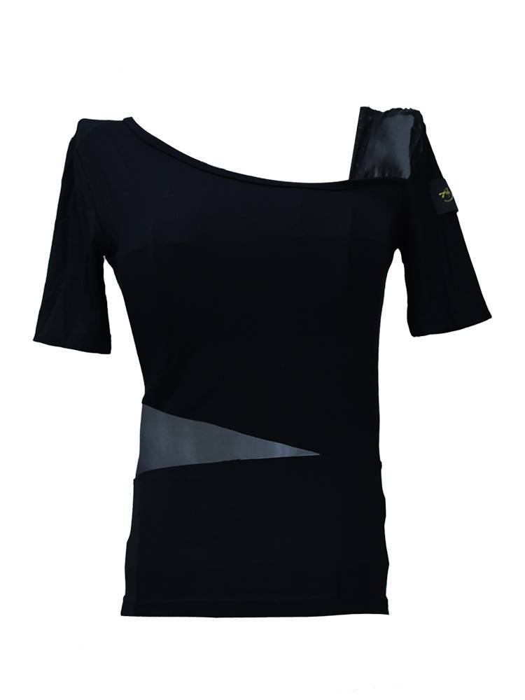 ACEDANCE Latin dancers modern dance dance top gauze stitching cotton long -sleeved exercise service square dance service SY293
