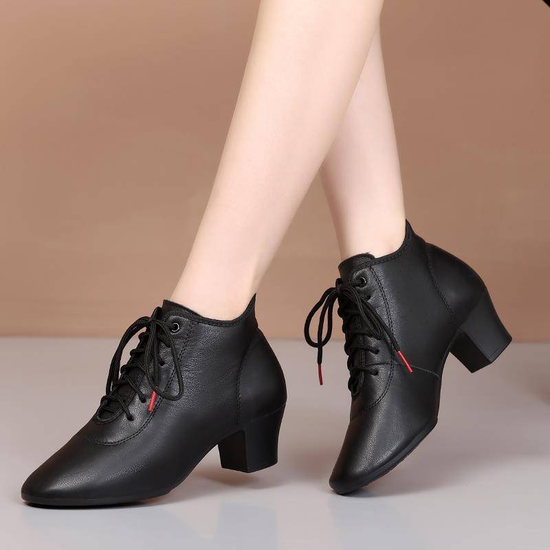 Shinpraddin Dance Shoes Female Adult Dance Shoes Soft Sole Water Soldier Dance Shoes Four Seasons Mid -Heel Modern Plaza dance shoes