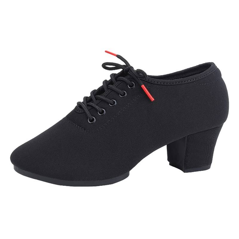 Professional Oxford Bradin Dance Shoes Female Adult Ladies Mid -heels High Heel Soft Broadwide Place Friendship Dance Dance Shoes