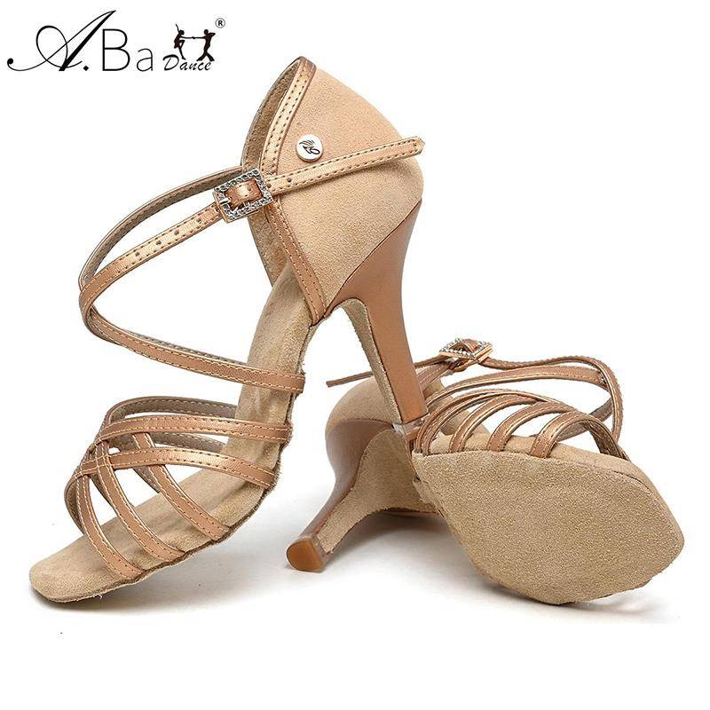 A Battle Dance Shoes high -end women's Latin dance shoes adult soft bottom dance shoes Chazzhalunba dancing shoes cone horseshoe heel
