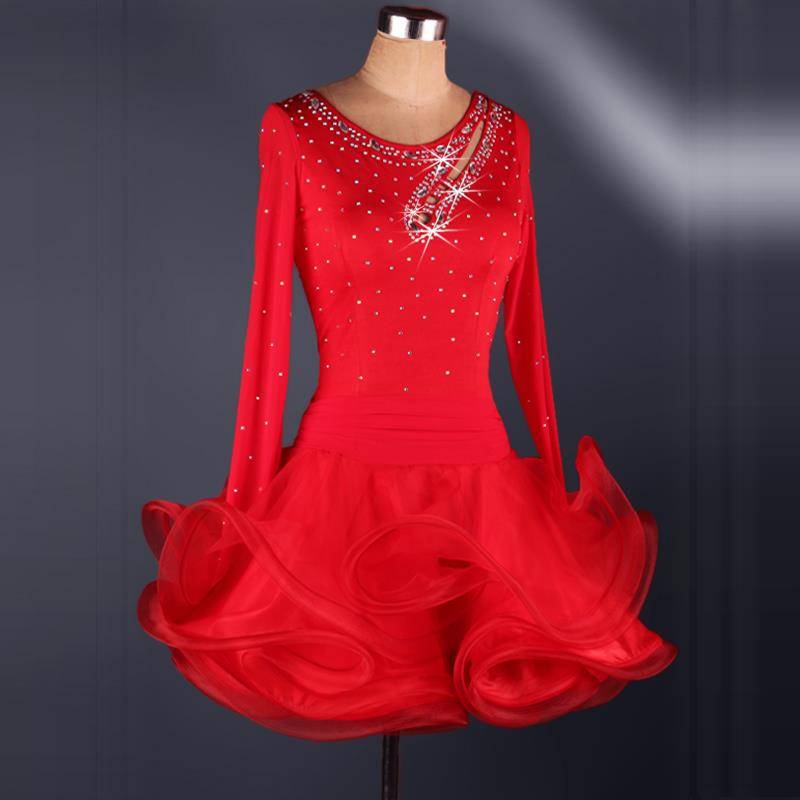 Latin dance diamond dress Latin dance watch performance service adult female Latin dance new performance service