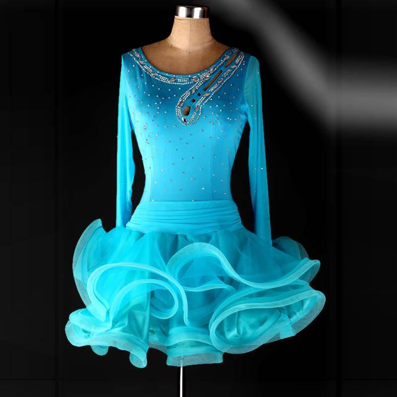 Latin dance diamond dress Latin dance watch performance service adult female Latin dance new performance service