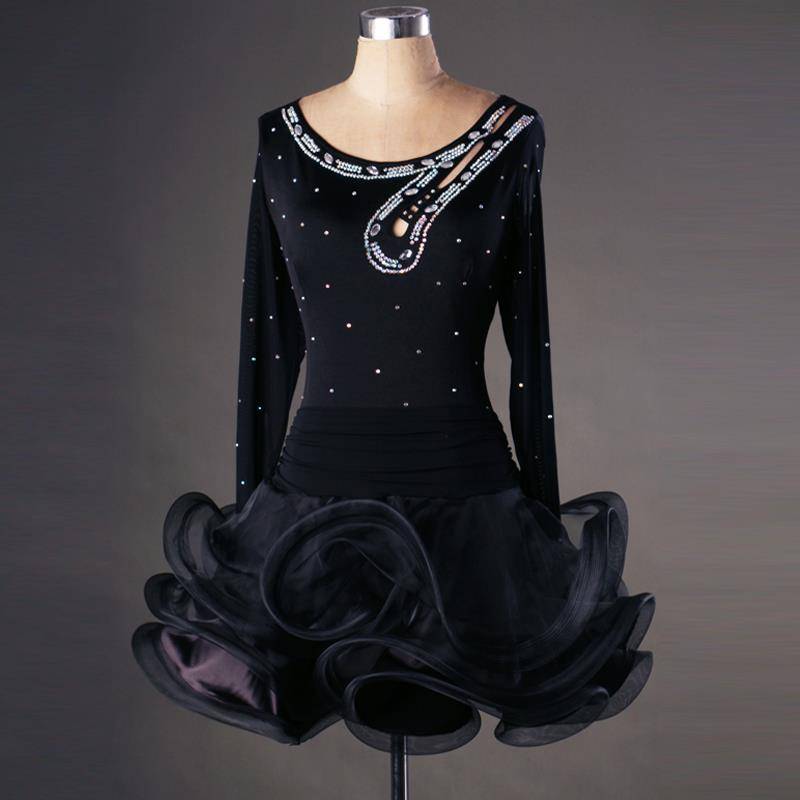 Latin dance diamond dress Latin dance watch performance service adult female Latin dance new performance service