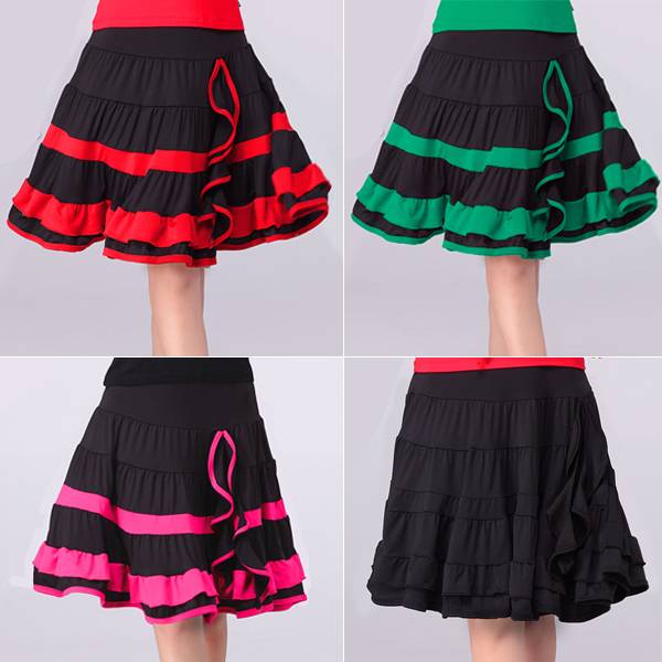 Square dance clothing big skirt in the middle skirt in the middle of the skirt, the elderly dancing skirt children adult Latin dance summer new Gitta