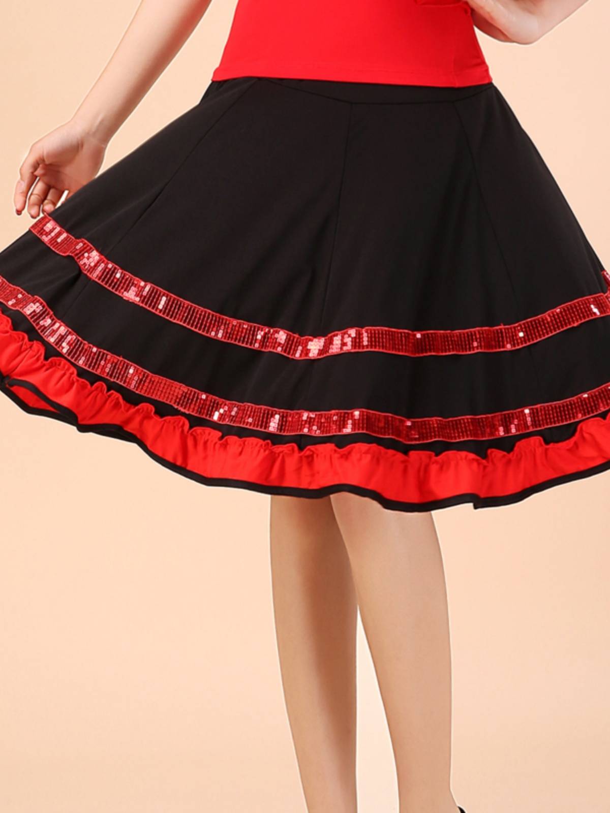 New dance clothing large skirt female adult Latin dance dance performance skirt dance square dance sequel skirt