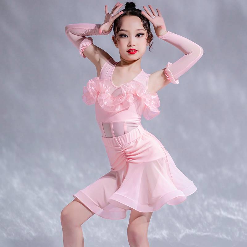Boyi girl Latin dance summer new sleeveless professional training table performances practice service division lace droplet skirt