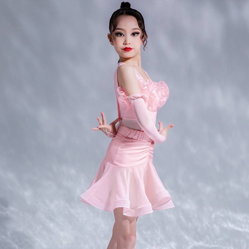 Boyi girl Latin dance summer new sleeveless professional training table performances practice service division lace droplet skirt