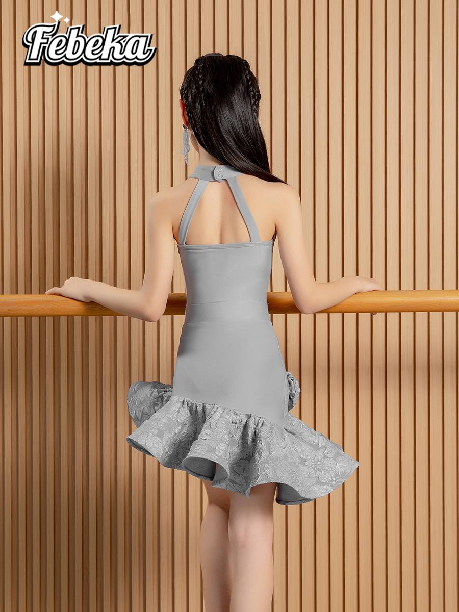 Phoebe Junior 2024 new Latin dress girl in a summer high-sensoring red suit