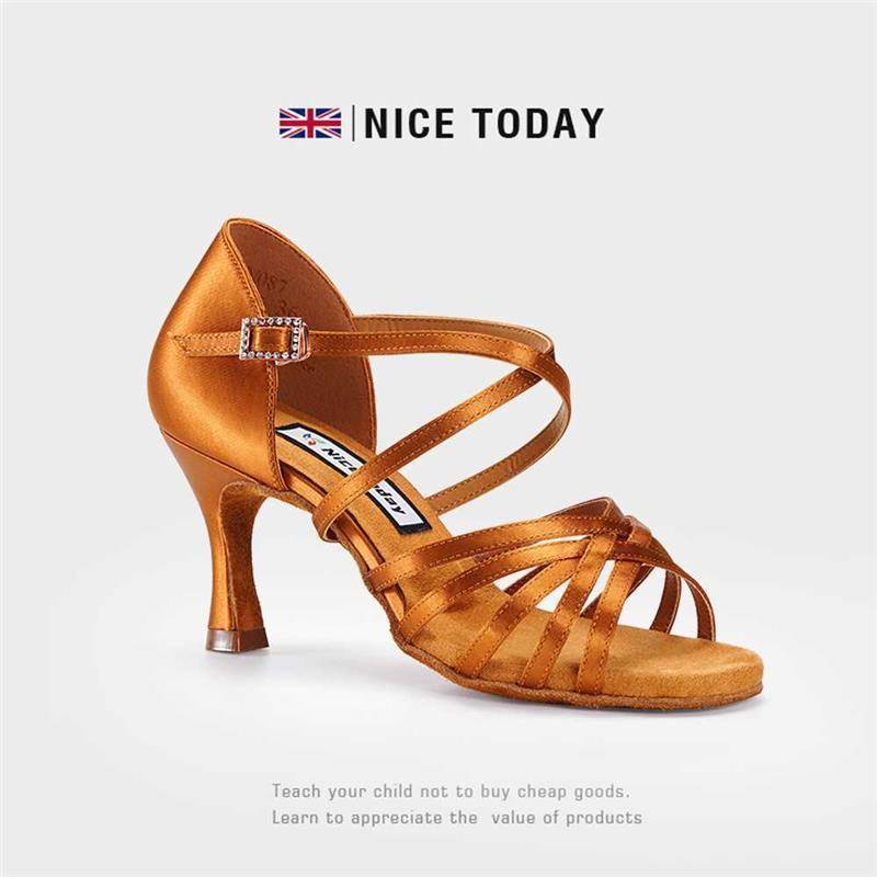 Professional Latin dance shoes women adult medium high heel soft base dancing women's shoes new models just national standard competition dance shoes