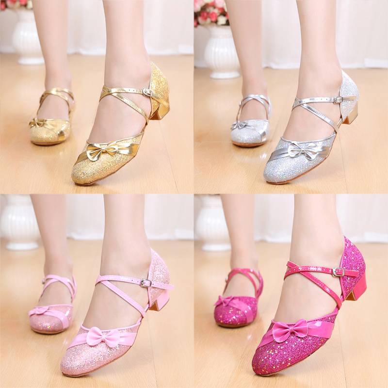 Summer girl Latin dance shoes Children and girls princess soft bottom practice dancing shoes children 2024 new professional