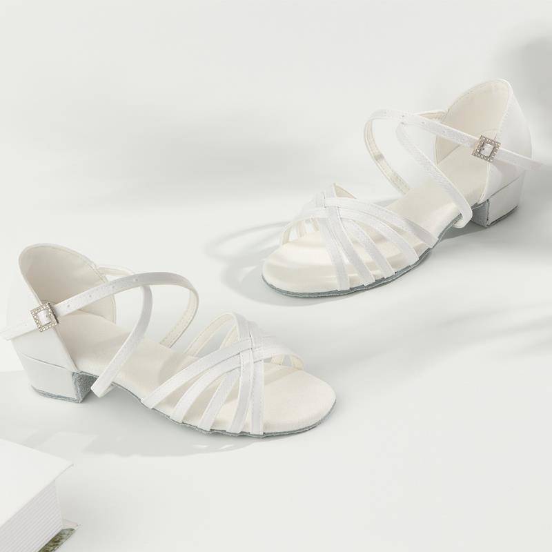 Latin dance shoes girls and children white professional girl soft bottoms in summer children's new dance beginners dance shoes