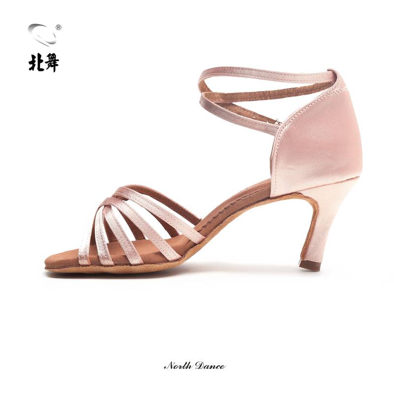 Pink Latin Dance Shoes Mid -High Heel Adult Girl Plaza Dance Shoes Sandals Dance Shoes Room