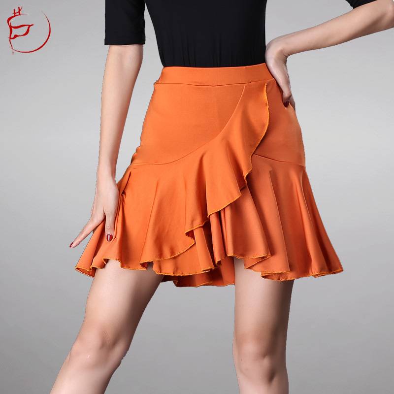 New Latin dance skirt Female adult skirt new dancing performance big swing skirt professional dance practice clothing