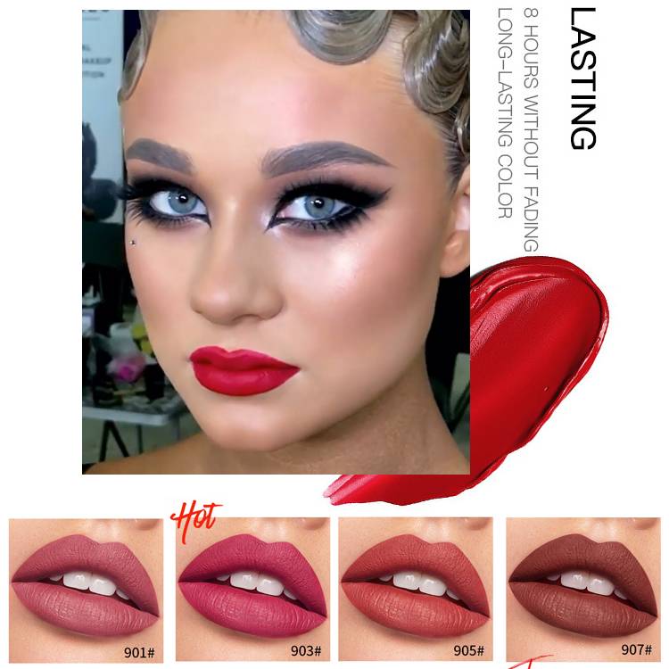 Latin makeup matte red mist velvet dance makeup supplies Black pond competition cbdf dance lip glaze