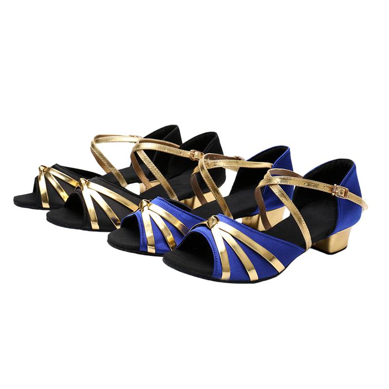 Children and girl Latin dance shoes professional international dance test level medium heel ones of soft sole shoes dance shoes Latin practitioners summer